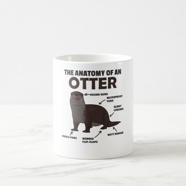 Cute Otter Explanation Anatomy Of An Otter Coffee Mug (Center)