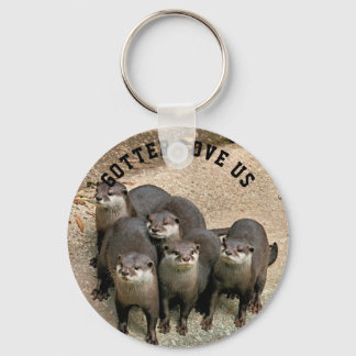 Cute Otter Family Wildlife Photo | Funny Otter Keychain