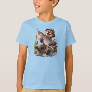 Cute Otter Fishing – Funny Big Catch T-Shirt