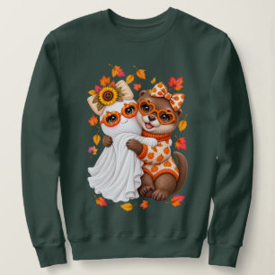 Cute Otter Ghost Halloween Fall Autumn Sweatshirt