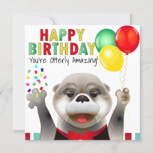 Cute Otter in Tuxedo   Happy Birthday Card