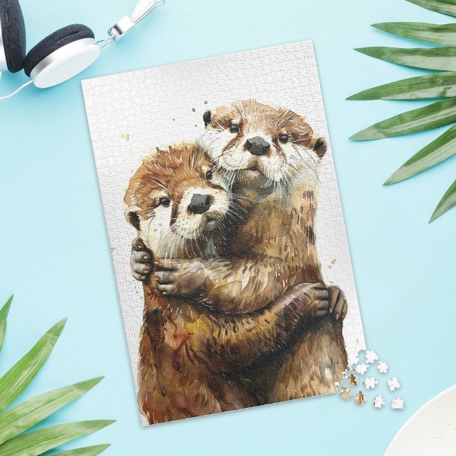 Cute Otter Love Jigsaw Puzzle (Creator Uploaded)