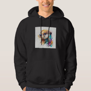Cute Otter Paint Splatter Illustration Colorful Wa Hoodie