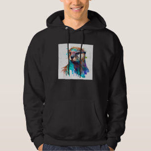 Cute Otter Paint Splatter Illustration Colorful Wa Hoodie