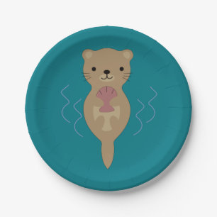Cute Otter Paper Plate