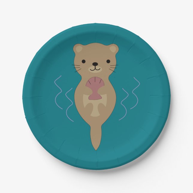 Cute Otter Paper Plate (Front)