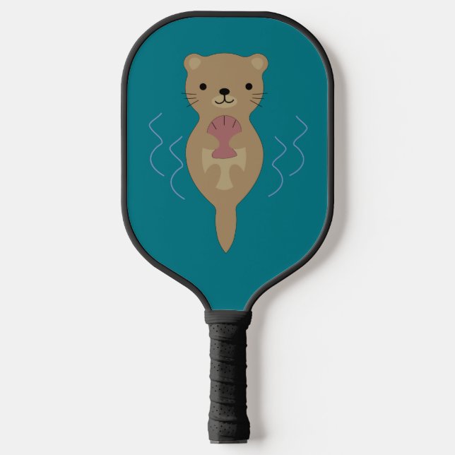 Cute Otter  Pickleball Paddle (Front)