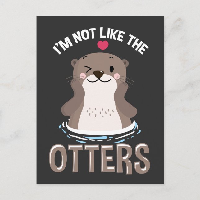 Cute Otter Quote Kawaii Animal Lover Postcard (Front)