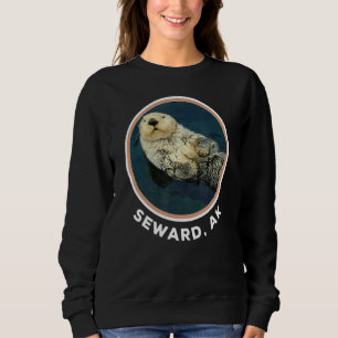 Cute Otter Seward Ak Coast Resident Fisherman Sweatshirt