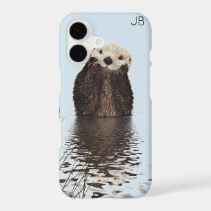 Cute Otter Standing in a Pond Holding his Face