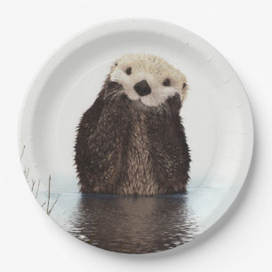 Cute Otter Wildlife Image Paper Plate