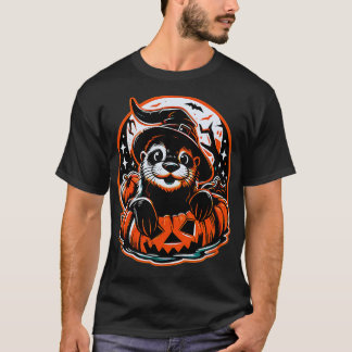 Cute otter witch halloween Kids Boys Womens 3 T-Shirt