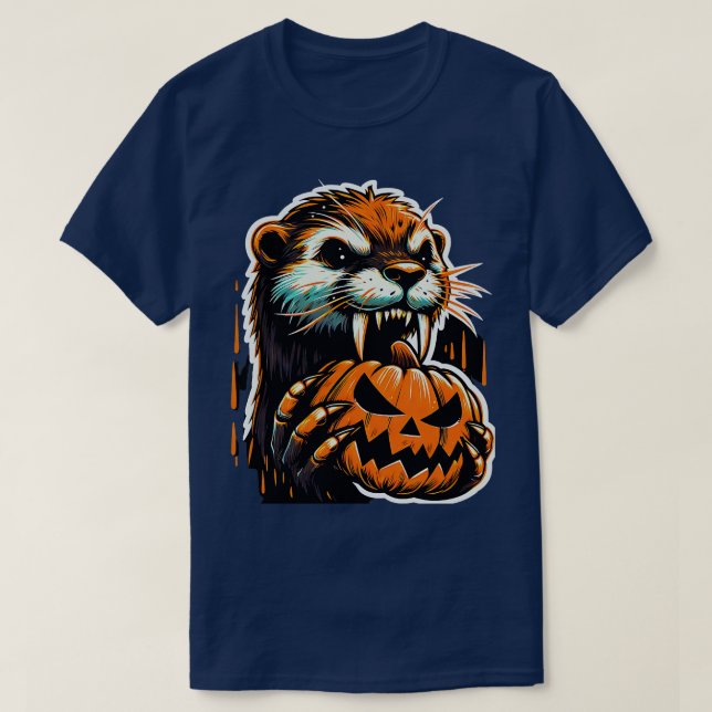 Cute otter witch halloween Kids Boys Womens T-Shirt (Design Front)