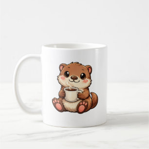 Cute Otter with Coffee – Cozy Kawaii Animal Mug