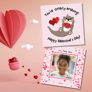 Cute Otterly Amazing Class Photo Valentine's Day Holiday Card