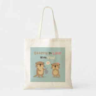 Cute Otterly in Love With You Otter Pun Tote Bag