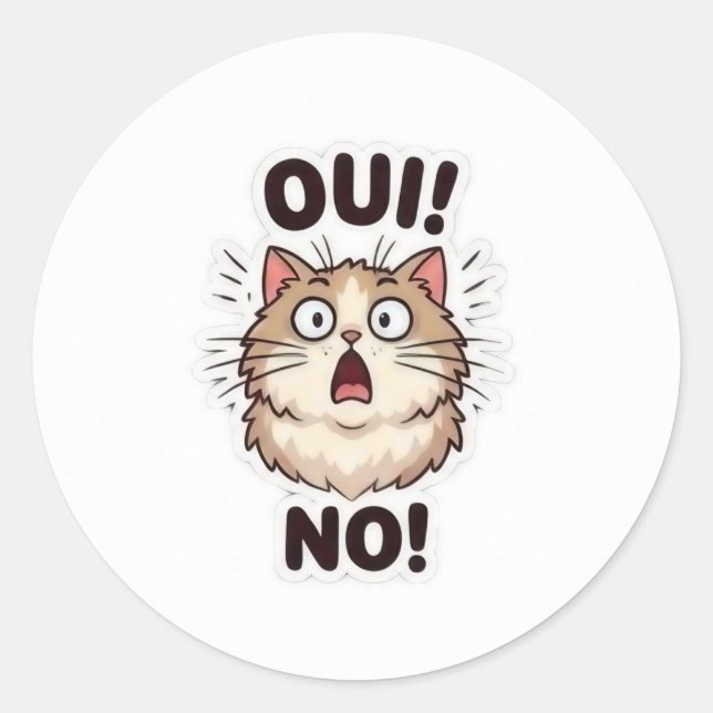 Cute Oui Non Sticker (Front)