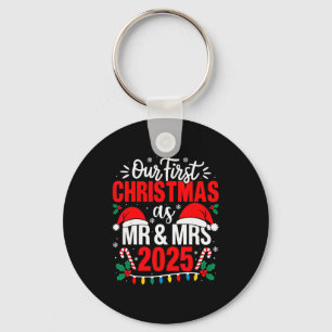 Cute Our First Christmas As Mr & Mrs 2025 Coup Keychain
