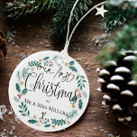 Cute | Our First Christmas As Mr & Mrs Ceramic Ornament<br><div class="desc">Cute | Our First Christmas As Mr & Mrs Ceramic Ornament . Celebrating christmas for the first time as a couple , this Cute " Our First Christmas" Ceramic Ornament is a perfect gift. Customize it by changing the names and the wedding date. The back of the ornament has "our...</div>