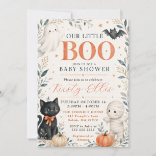 Cute Our Little Boo Baby Shower Invitation