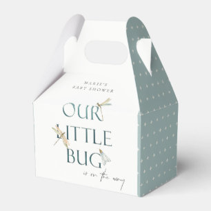 Cute Our Little Bug Blue Dragonfly Baby Shower Favor Box