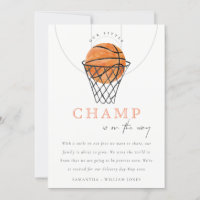Cute Our Little Champ Basketball Announcement