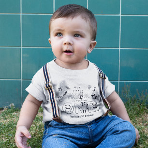 Cute Our Little Panda is turning ONE 1st Birthday Baby T-Shirt