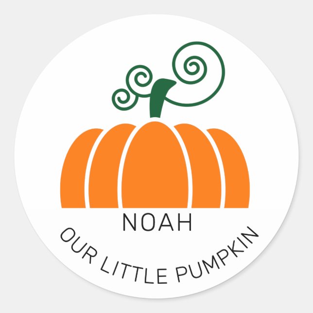 Cute Our Little Pumpkin  Birthday Party  Classic Round Sticker (Front)