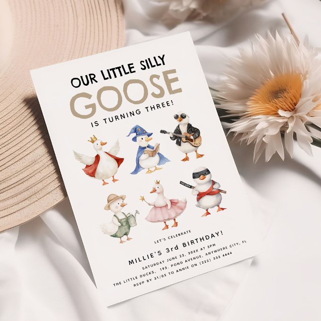 Cute Our Silly Goose Any Age Birthday Invitation (Creator Uploaded)