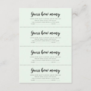 Cute ours Baby shower Devinez combien de cartes de