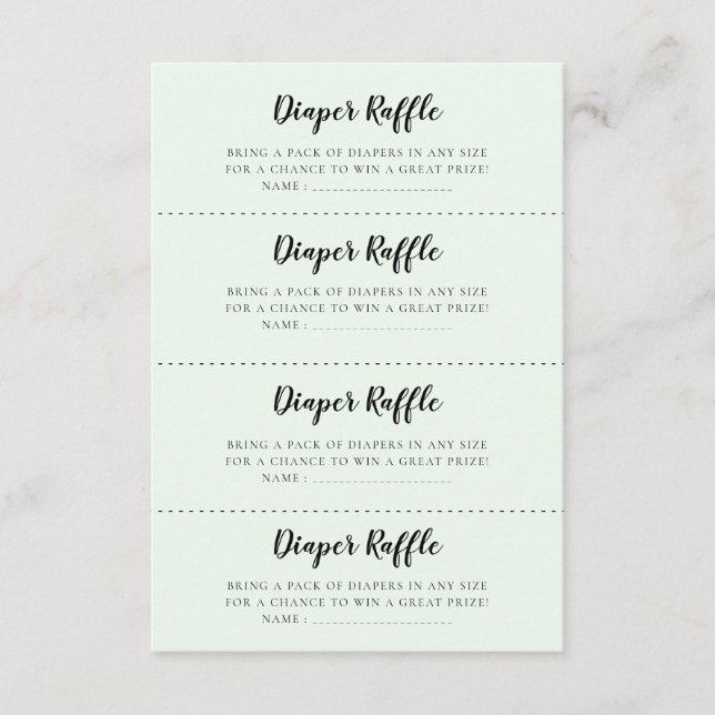 Cute ours Baby shower Diaper Raffle carte de jeu (Devant)