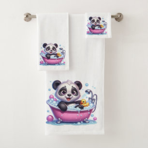 Cute ours Panda dans un bain de bulles