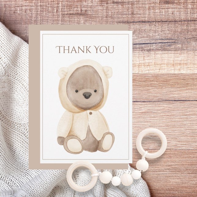 Cute ours Teddy Carte de remerciements simple (Créateur téléchargé)