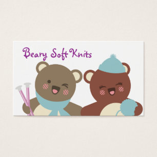 Cute ours tricot aiguilles fil cadeau carte