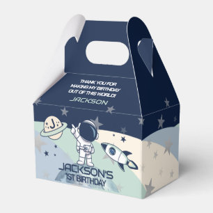 Cute Outer Space Astronaut Birthday Favor Box