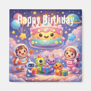 Cute Outer Space Birthday Party with Astronauts  Magnet