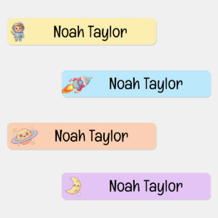 Cute Outer Space Pastel Kids Personalized Name