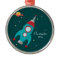Cute outer space rocket ship personalized ornament