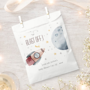 Cute Outer Space Starry Planet Rocket Baby Shower Favour Bag