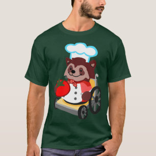 Cute Overcooked Wheelchair Raccoon Chef Gift Boy G T-Shirt