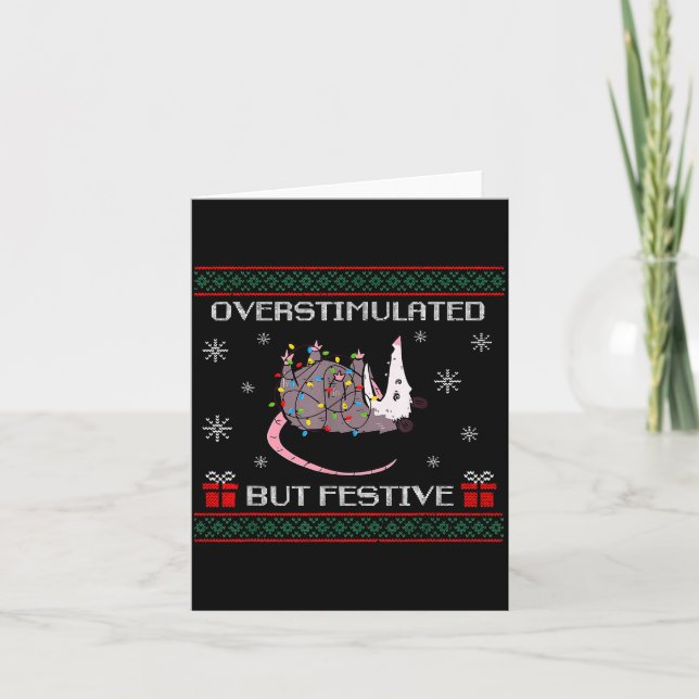 Cute Overstimulated But Festive Funny Ssum Ugly Ch Card (Front)