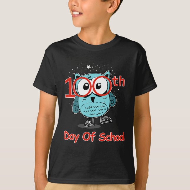 Cute Owl 100th Day Of School 100 Days Smarter Tee  (Front)