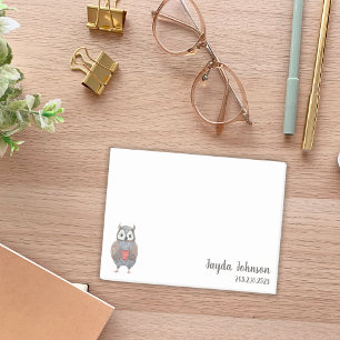 Cute Owl Add Your Information Post-it Notes