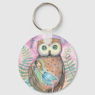 Cute Owl and Fairy Keychain