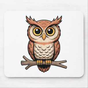 Cute Owl Art For Men Women Kids Barn Owls Bird Owl Mouse Pad