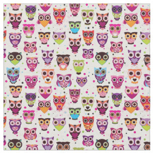 Cute owl background pattern for kids fabric