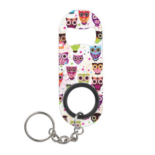 Cute owl background pattern for kids mini bottle opener