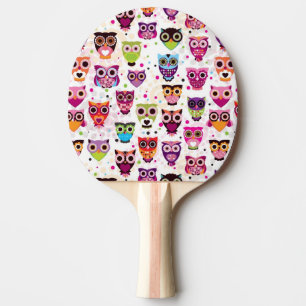 Cute owl background pattern for kids ping pong paddle