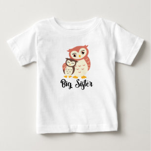 Cute Owl Big Sister Shirt for Girls