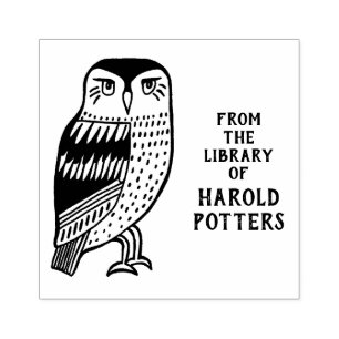 Cute Owl Bird From Library of CUSTOM Personalized Rubber Stamp